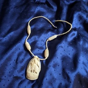 (3/$15) Carved Bone elephant necklace